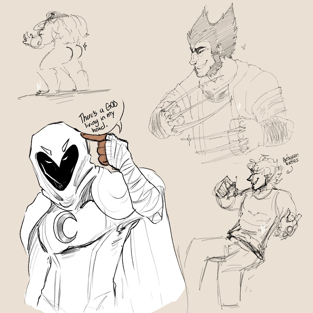krabby004's tweet photo. been playing a lot of marvel rivals #MarvelRivalsfanart #MoonKnight #Wolverine #StarLord #Venom https://t.co/iBLMNblCrQ