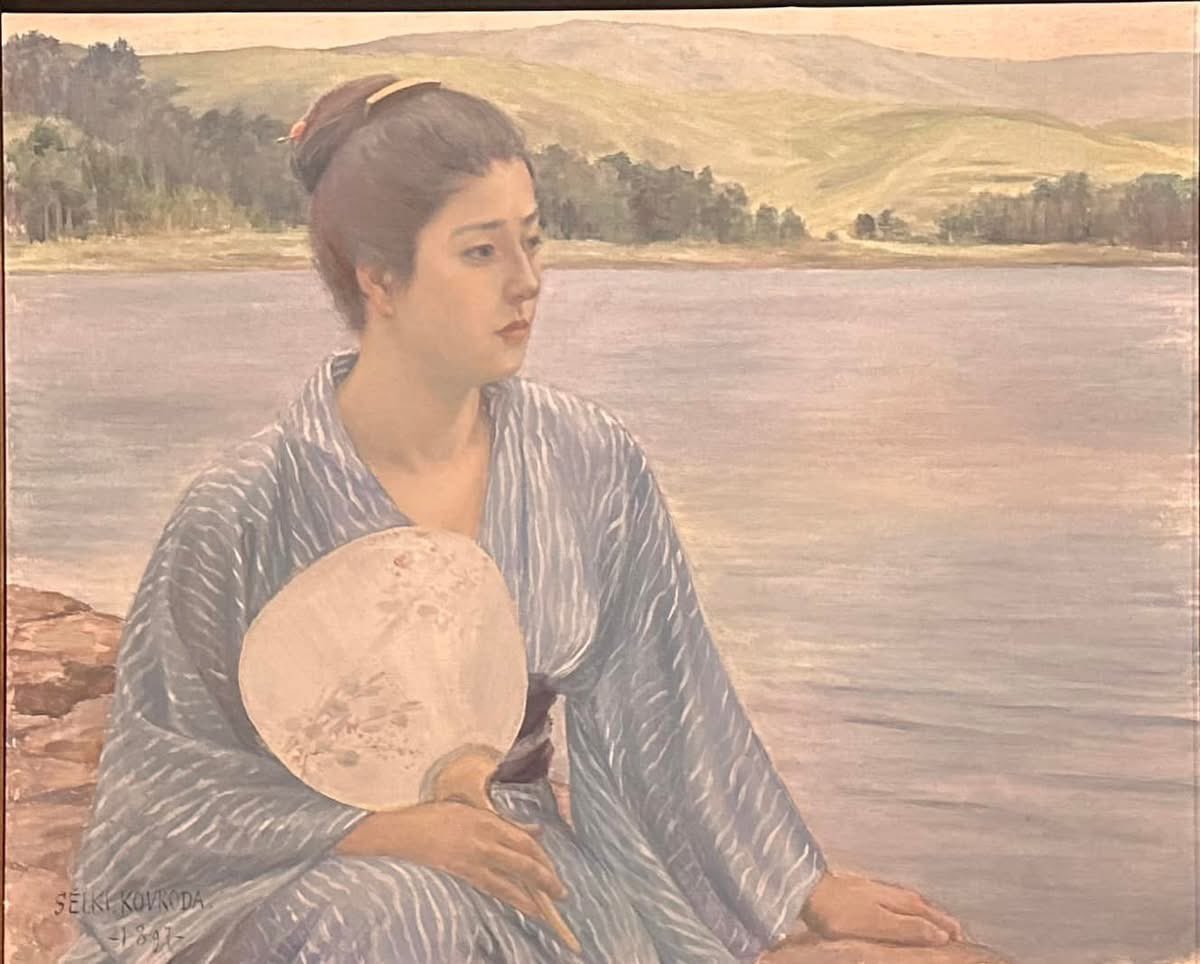 黒田清輝の代表作である「湖畔」（1897年）、「読書」（1891年