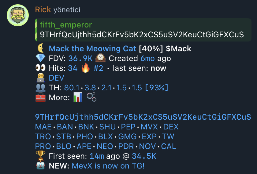 callcentertg's tweet photo. The Call Center ☎️ $MACK 513x   

Caller: @fifth___emperor
Call mcap: 37k 
High mcap: 19m 
Profit: 513x  

Join: https://t.co/aPMX718YKf https://t.co/M6NKFKHx4L