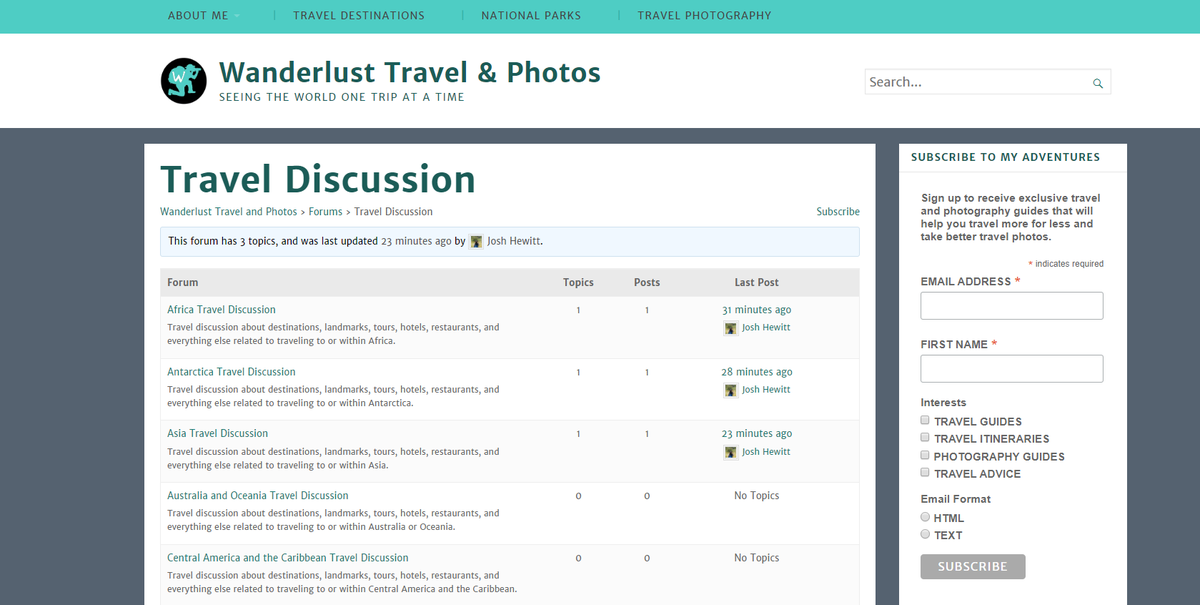 Are you looking for travel advice or have a travel-specific question to ask other travelers?  If so, you will love my new Travel Forums.  It’s a great place to seek advice or just talk about travel in general.  #TravelBlog #TravelForum wanderlustphotosblog.com/wanderlustforu…