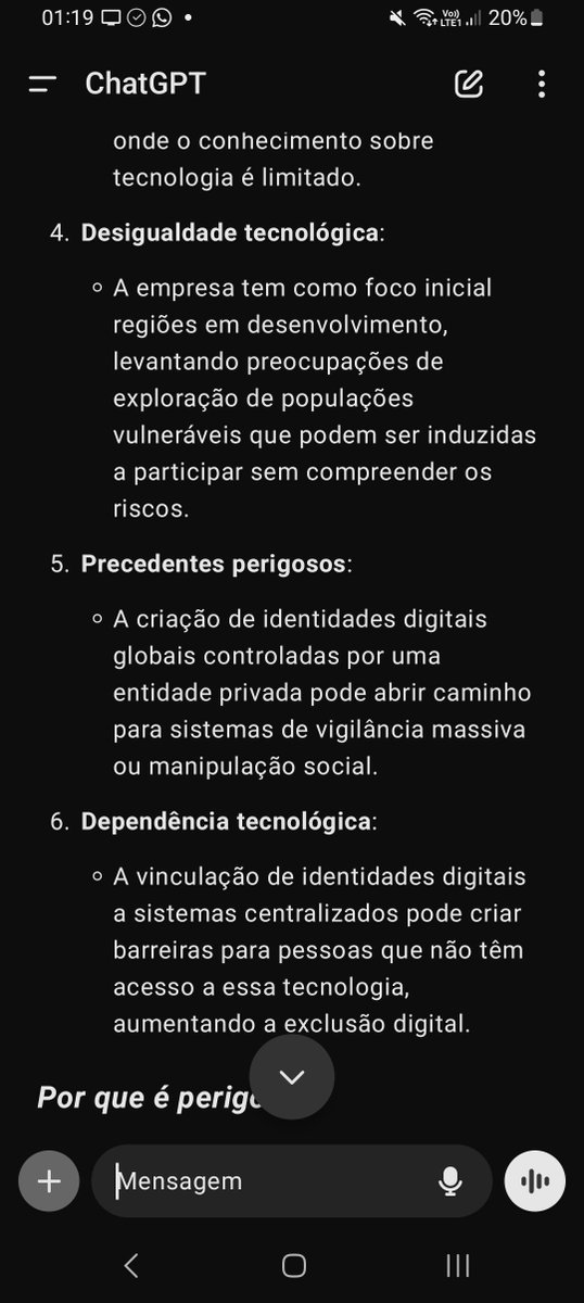 ornitotata's tweet photo. @samguaja Perguntem pro próprio chat GPT o que é escaneamento de retina da WorldCoin e porque é perigoso https://t.co/iKzLHM3bOV