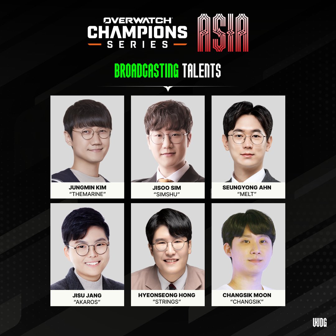 OW_Esports_Asia's tweet image. 중계진 라인업 | OWCS ASIA

2025년 OWCS와 함께하실 중계진을 소개합니다😎
올해도 오프라인 대회 현장에서 여러분과 함께하겠습니다!

#OWCS2025