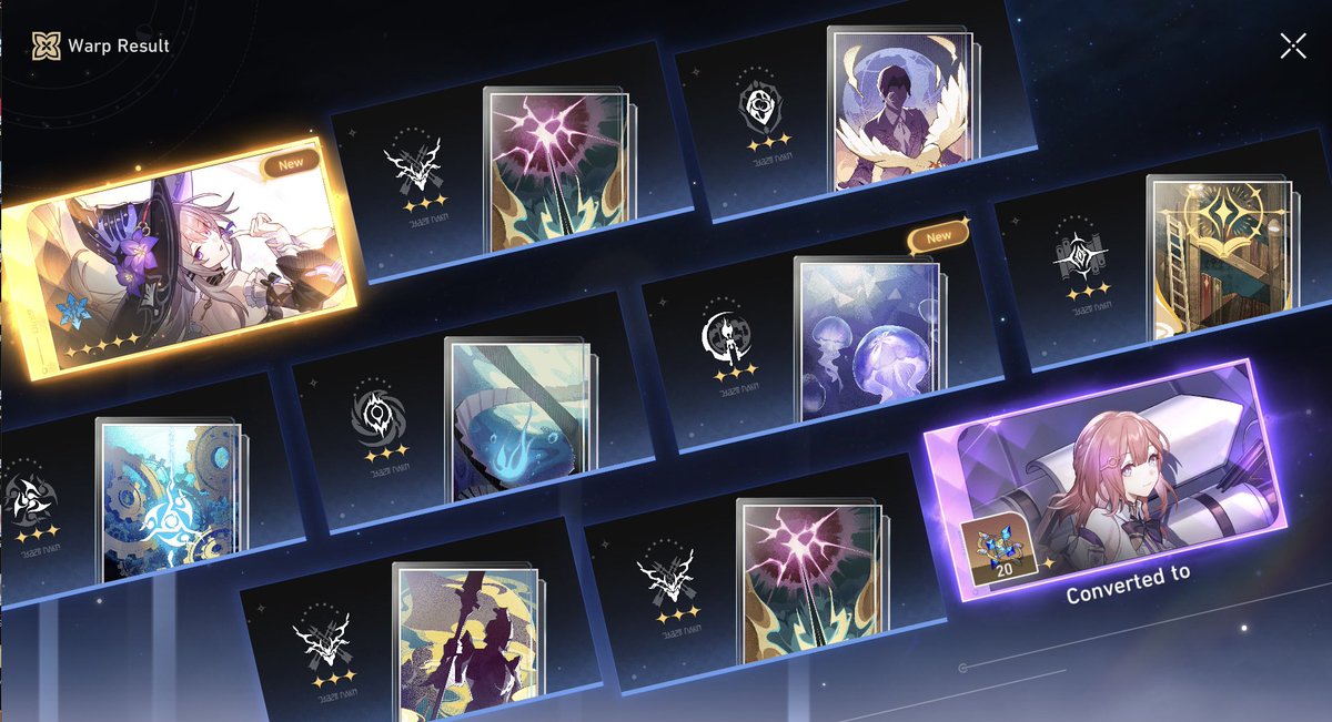 CrystaJem's tweet photo. first 10 pull, first draw from it, on 5 pity, then winning 50/50 TWICE 😳💜 https://t.co/ob7jqLm6d4