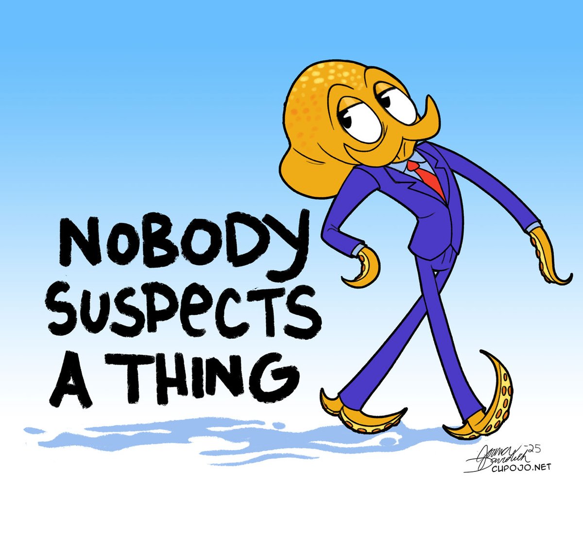 JoTheZette's tweet image. Sneaking in a request from my daughter. Also we went to the aquarium today. 

#Octodad #videogamecharacter #cartoonart #illustrationartists