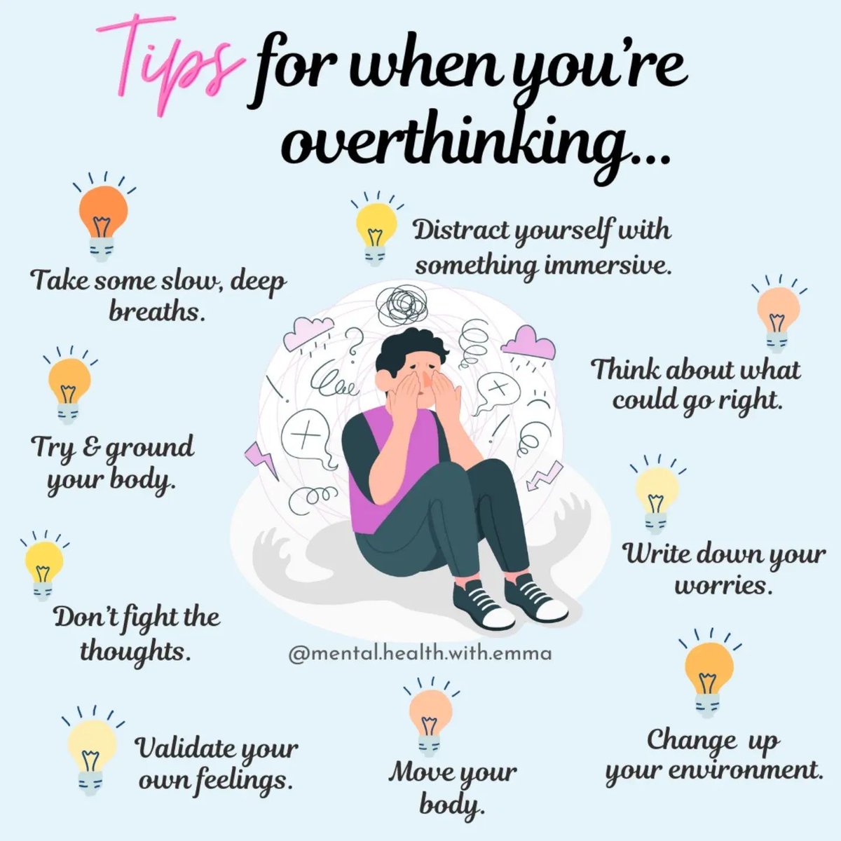 🧠 Overthinking can feel overwhelming, but you don’t have to stay stuck.
Here are some ways to interrupt the spiral:  
#Overthinking #MentalHealthTips
instagram.com/p/DDP3QhszAqG