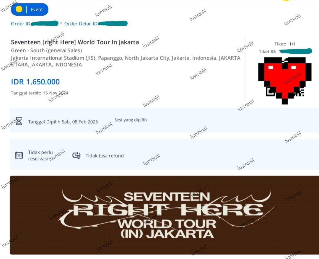 luvminiii's tweet photo. WANT TO SELL‼

Seventeen Right Here Jakarta Day 1

🟢GREEN SOUTH 1 TIX🟢

✅1.350.000 ajaa (masi bisa nego dikit)
✅cod venue
✅tukerin sampe fisik

💌bisa dm kalo berminat, bisa tanya tanya dulu aja siapa tau dapet harga oke

t. wts svt rh jkt cwts svts
#SVT_RIGHT_HERE_JAKARTA https://t.co/R4F9oCv6mZ