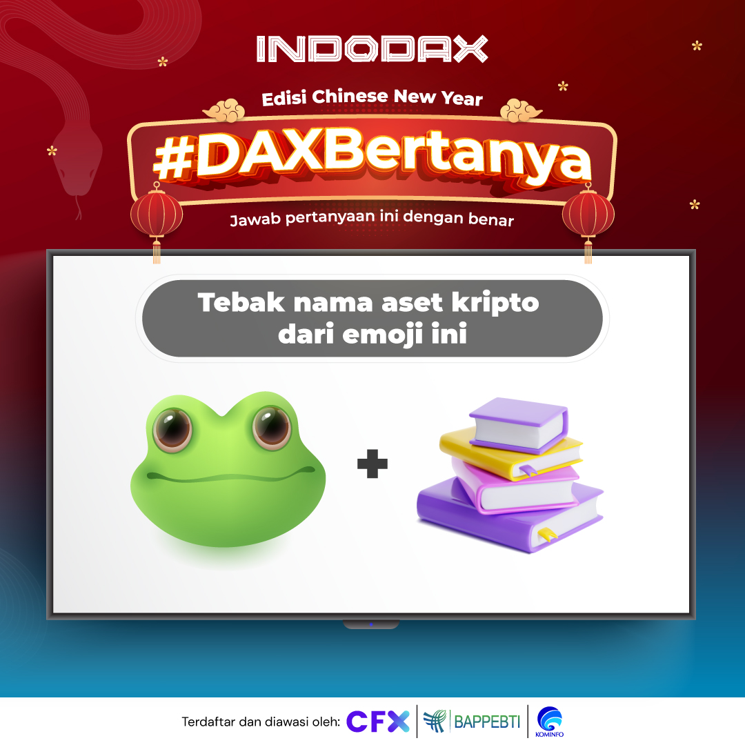 indodax's tweet photo. Siapa yang mau dapet angpau dari INDODAX?

Nih tinggal jawab pertanyaan #DaxBertanya tiap hari aja di Instagram atau Twitter @indodax dan ikuti syarat lainnya ya.

26 orang pemenang bisa dapet total angpau Rp5,2 juta dalam bentuk IDRX

#INDODAX #AsetMasaDepan https://t.co/ctLu3ArRWP