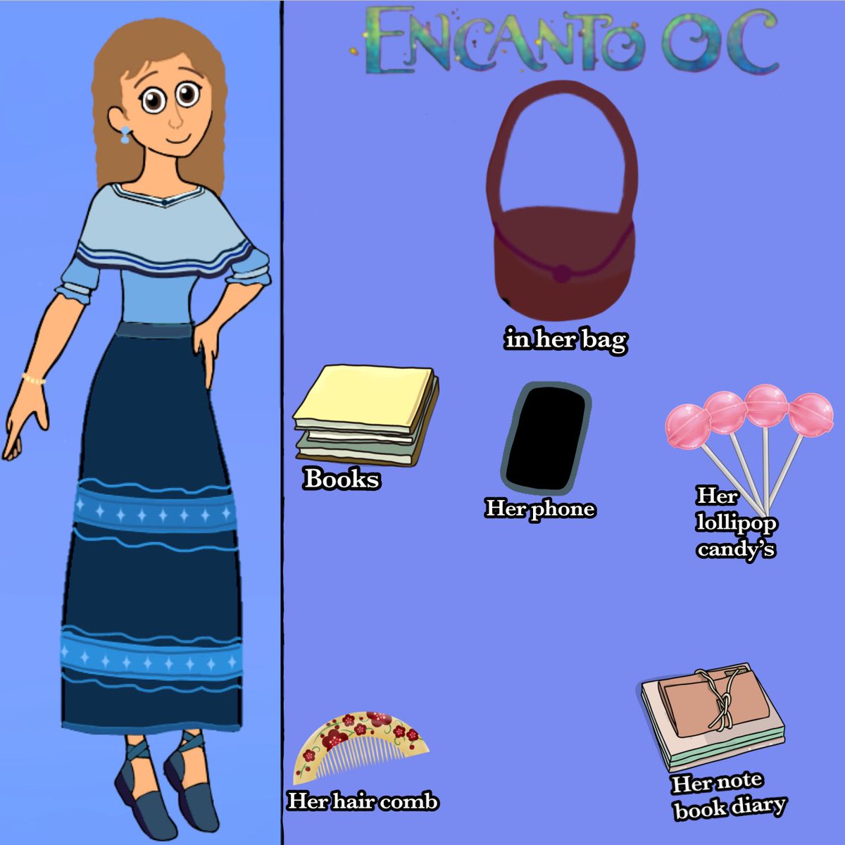 angel_emma41870's tweet photo. Who’s Ansley? Well she is my new encanto oc! And this is her the fellow Luisa lover🩵💕✨
#myoc #oc #originalcharacter #encantooc #Ocxcanon #ansley #newoc #Encanto #ibisPaintX #art #drawing https://t.co/v6gJdh7KcE