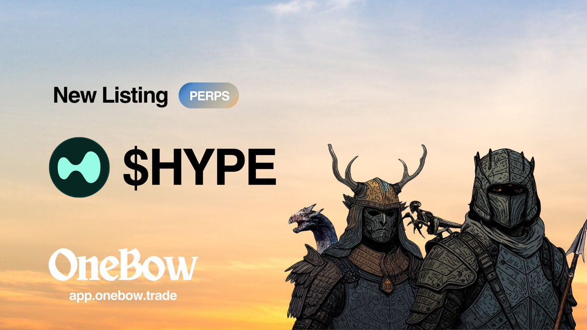 onebow_trade's tweet photo. A new listing is available for trading up to 5x leverage:

🪙$HYPE

📈 Trade on OneBow’s website. https://t.co/dM9Y3pckoR