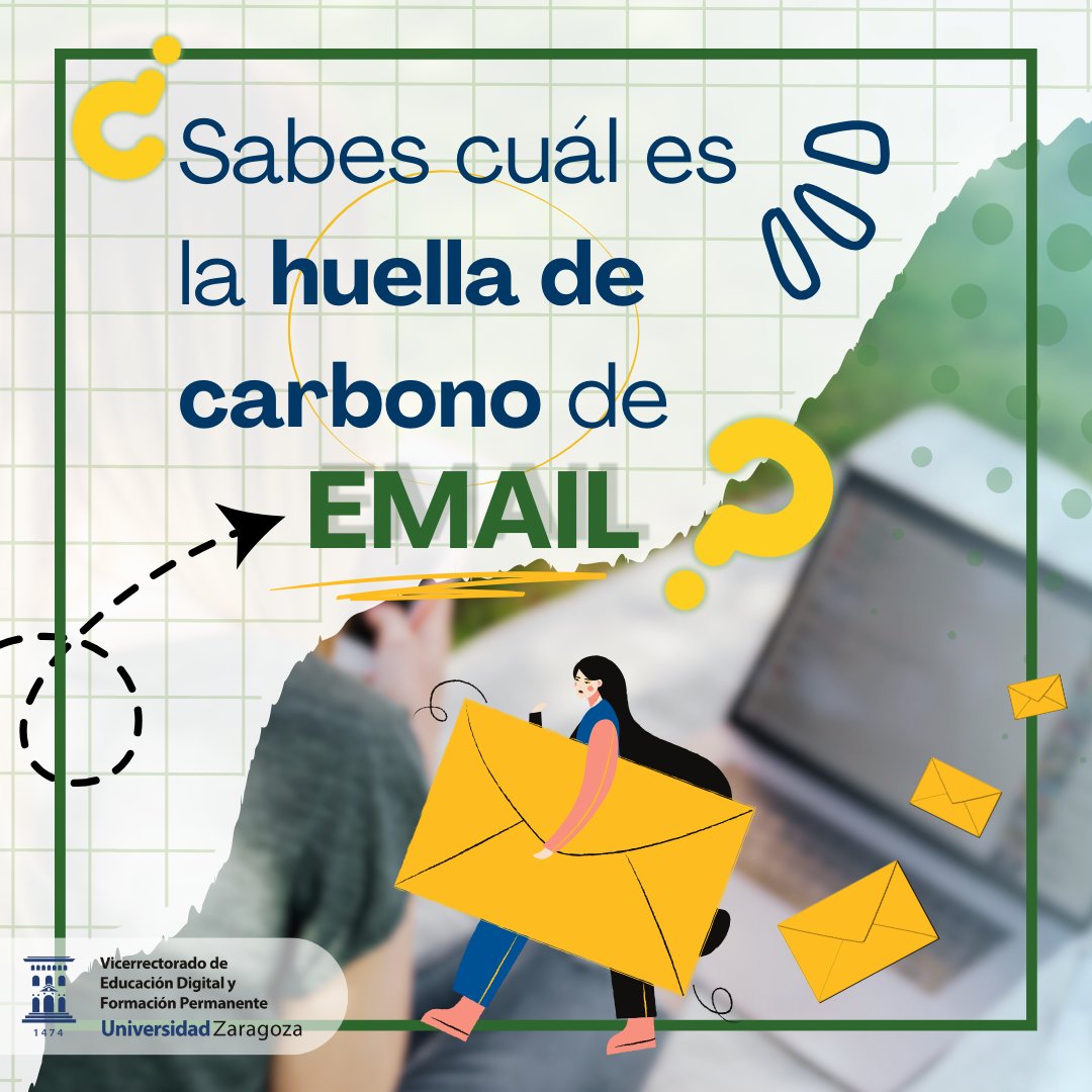 🌍💻 En este post, desentrañaremos los secretos detrás de la huella de carbono de un email y cómo podemos tomar medidas para reducir nuestro impacto ambiental digital.

#unizareduca #unizaresdigital #unizarteforma #ecologiadigital <a href="/unizar/">Universidad Zaragoza</a>  <a href="/OficinaVerdeUZ/">Oficina Verde UNIZAR</a>