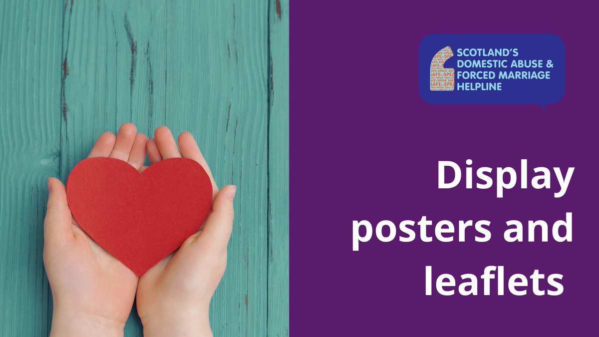 Every poster in a staff room, every leaflet in a waiting area—these small actions can save lives. 💜

Help us spread the word about Scotland’s Domestic Abuse &amp; Forced Marriage Helpline.

Order materials to display in your community, or share digital versions online: