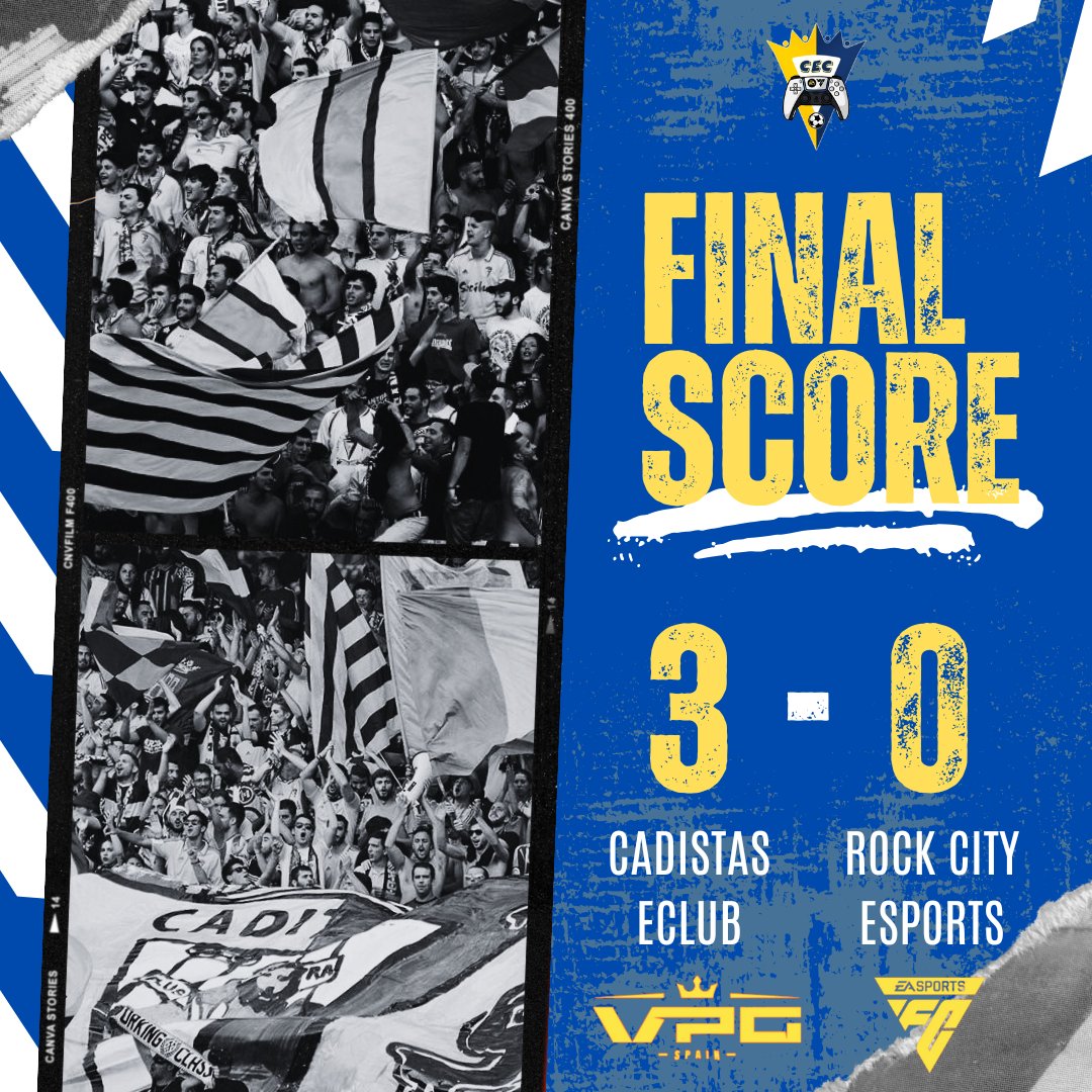🔵#CADISTASECLUB🟡
         
          • 𝙍𝙀𝙎𝙐𝙇𝙏𝘼𝘿𝙊𝙎 •

🏆 <a href="/VPG_Spain/">Virtual Pro Gaming España</a> 3°B | 27° y 28° Jor.

🎮 - 🆚️ #Figueres (Default) ✅️
🎮 - 🆚️ <a href="/RockCityEsports/">Rock City eSports</a> ✅️

🗣🎙#Menez | "Este equipo no tiene techo,cada dia vamos a mas y mejor. Todos unidos somos mas fuertes"🔜💛