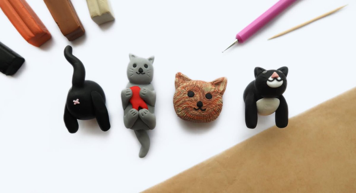 catsinoxford's tweet photo. Sign up to #CraftForCats with our polymer clay kit.
The perfect family activity, enjoy shaping the clay to create your favourite cats. Attend the live craftalong on Saturday 22 March where we’ll show you how to create your set of magnets.
Find out more: https://t.co/65pzlMrqKU https://t.co/UCYVw8LQYu