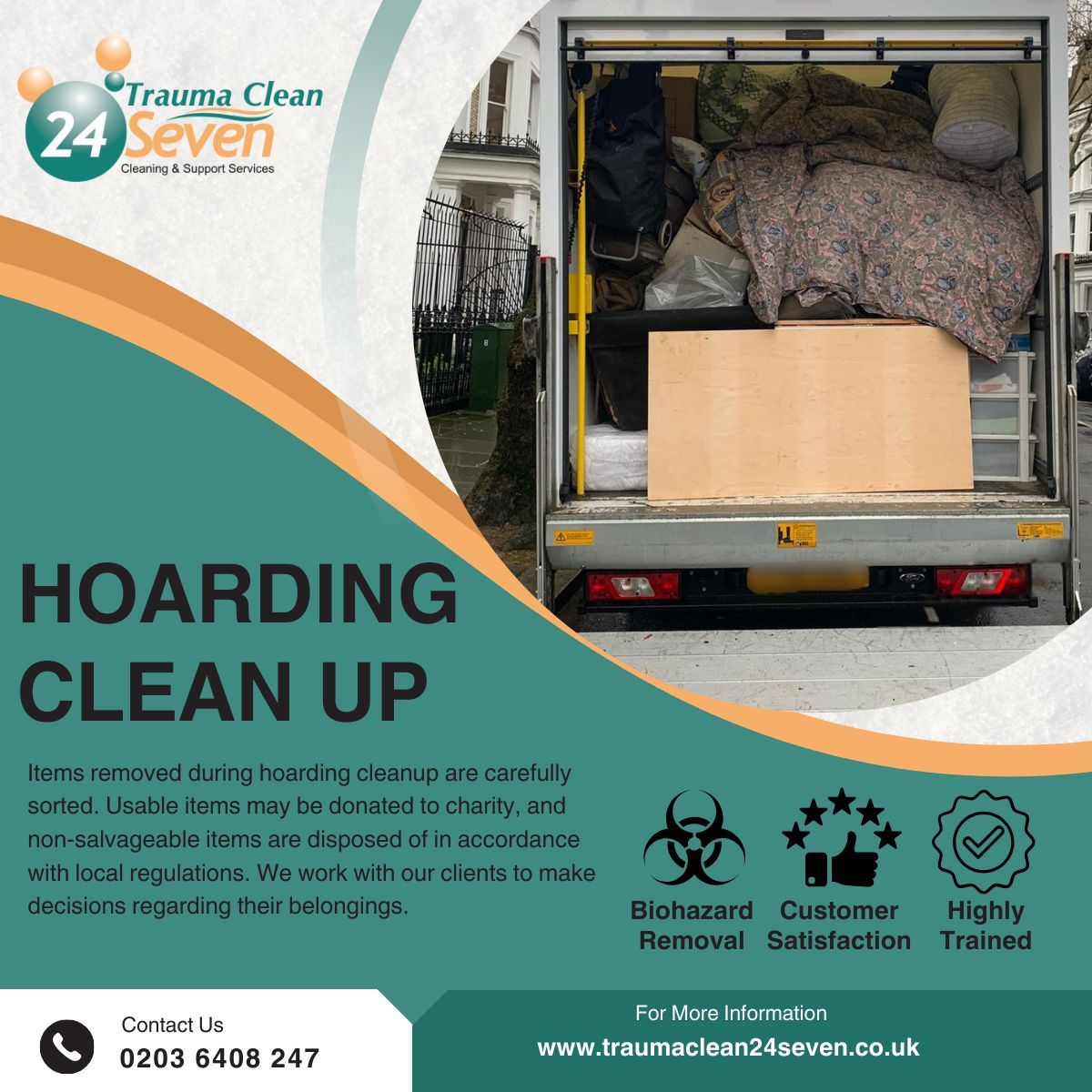 traumaclean247's tweet photo. We approach hoarding cleanup projects with sensitivity and professionalism. Our team assesses the situation, creates a customised cleaning plan, removes clutter, and employs safe cleaning practices while respecting the client’s needs and emotions throughout the process. https://t.co/8BgfqokFan
