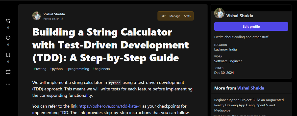 Just posted a new blog explaining test driven development with python. 😶‍🌫️

Will be continuing the golang backend series soon.

Blog: dev.to/vishaaxl/build…