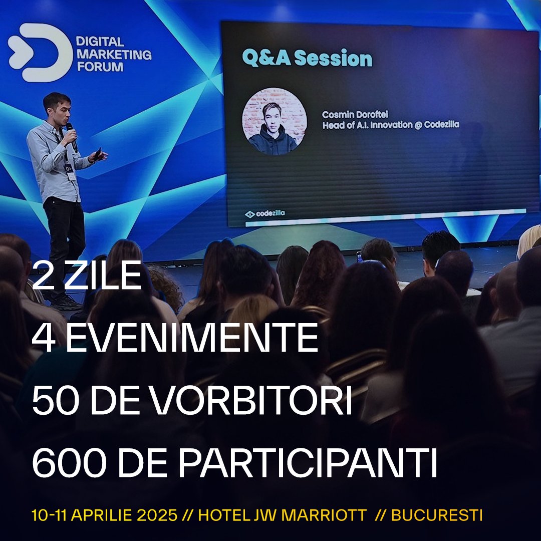 digitalforum's tweet photo. Nu rata ultimele 5 zile de oferta Early Bird pentru Digital Marketing Forum 2025! Pe 10-11 aprilie, alatura-te celor mai renumiti experti in marketing digital la Hotel JW Marriott pentru discutii inspirationale si prezentari valoroase. 👉 https://t.co/sRL8UDlxG8

#digitalforum25 https://t.co/440GAGRtr7