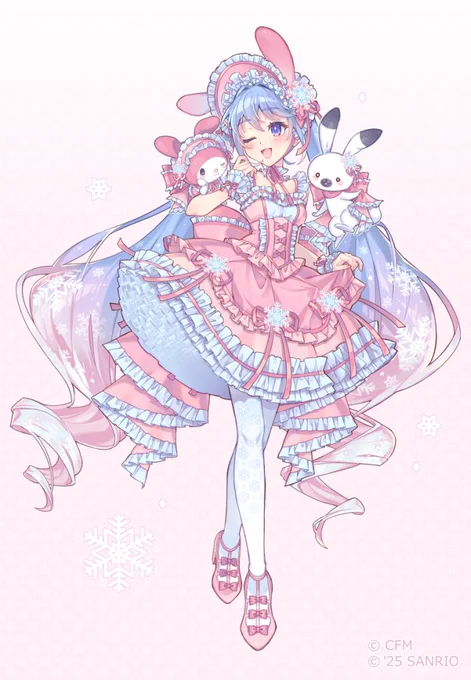 北海道限定『雪ミク×クロミ&マイメロディ』コラボイラストを制作させていただきました 