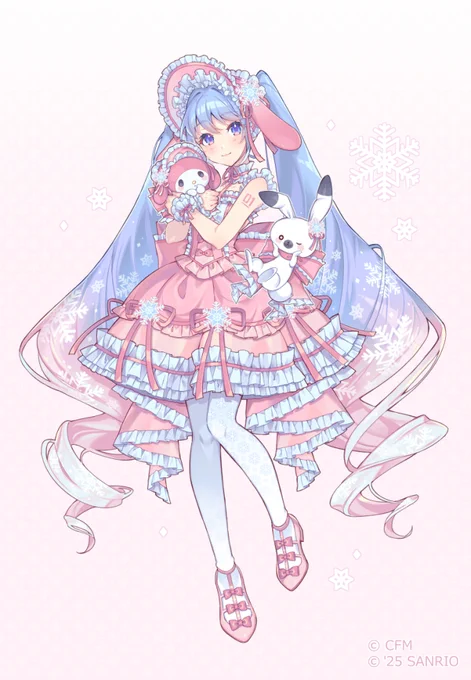 北海道限定『雪ミク×クロミ&マイメロディ』コラボイラストを制作させていただきました 