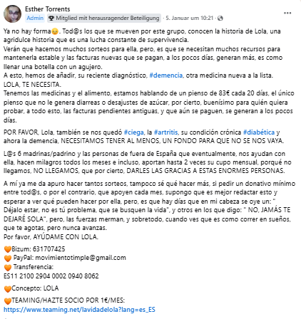 meinetestecke's tweet photo. Hilfe für Lola!
Seit Monaten versuchen wir dem Hund Lola und ihrem Frauchen in Spanien zu helfen, aber irgendwie schaffen wir das nicht. https://t.co/eqt2RSHrbl