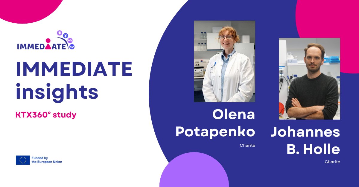 [IMMEDIATE insights]
In today's #IMMEDIATE insights, we dive deeper into the KTX360° study with Olena Potapenko and Johannes B. Holle from <a href="/ChariteBerlin/">Charité - Universitätsmedizin Berlin</a>. Learn more about the data we use to investigate the health-to-disease transition. Read the blog here🔗immediate-project.eu/news/ktx360-st…
