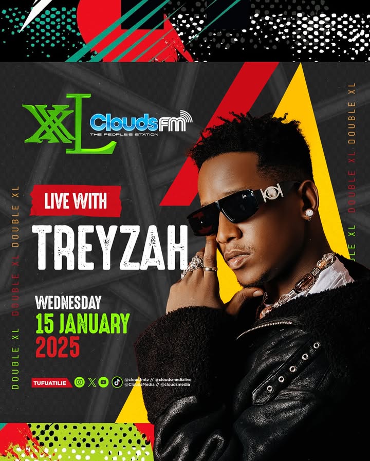 frankkachelewaa's tweet photo. Ukizungumzia kizazi kipya cha muziki huwezi kuacha kumtaja @im_treyzah leo atakuwa Live kwenye #DoubleXL kuanzia saa saba mchana mpaka 10 kamili jioni. Cc @KenTheRemedy @meena_ally @msanuaji @CloudsMediaLive , producer @iamcousin_e https://t.co/IXm3ZrBIGB