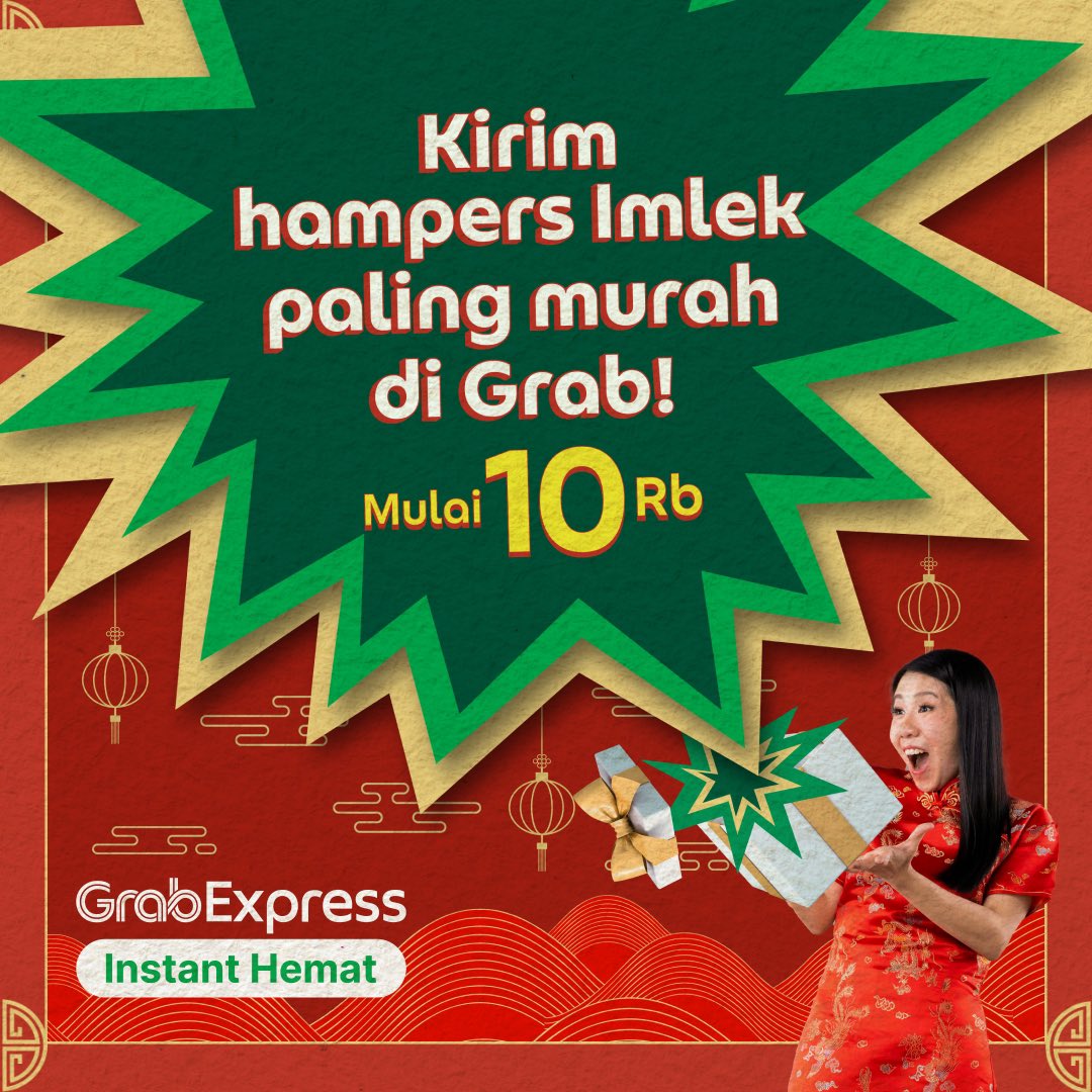 GrabID's tweet photo. Berhubung udah mau imlek, mendingan sih siap-siap kirim hampers buat kerabat terdekat.

Gaskeun kirim hampers Imlek pake GrabExpress Instant Hemat di sini 👉🏻  https://t.co/65gZnNeu3q https://t.co/hOibZJaswE