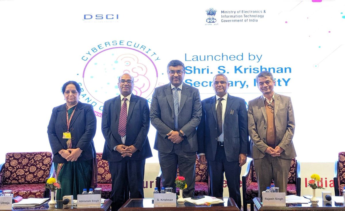 S Krishnan (@secretarymeity) on Twitter photo Launched the Cyber Security Grand Challenge 2.0 today, which stands as a testament to the commitment to fostering a culture of innovation and entrepreneurship within our nation.
You can participate @ innovateindia.mygov.in/cyber-security…
#DigitalIndia #Cybersecurity <a href="/DSCI_Connect/">DSCI</a> <a href="/GoI_MeitY/">Ministry of Electronics & IT</a> Launched the Cyber Security Grand Challenge 2.0 today, which stands as a testament to the commitment to fostering a culture of innovation and entrepreneurship within our nation.
You can participate @ innovateindia.mygov.in/cyber-security…
#DigitalIndia #Cybersecurity <a href="/DSCI_Connect/">DSCI</a> <a href="/GoI_MeitY/">Ministry of Electronics & IT</a>