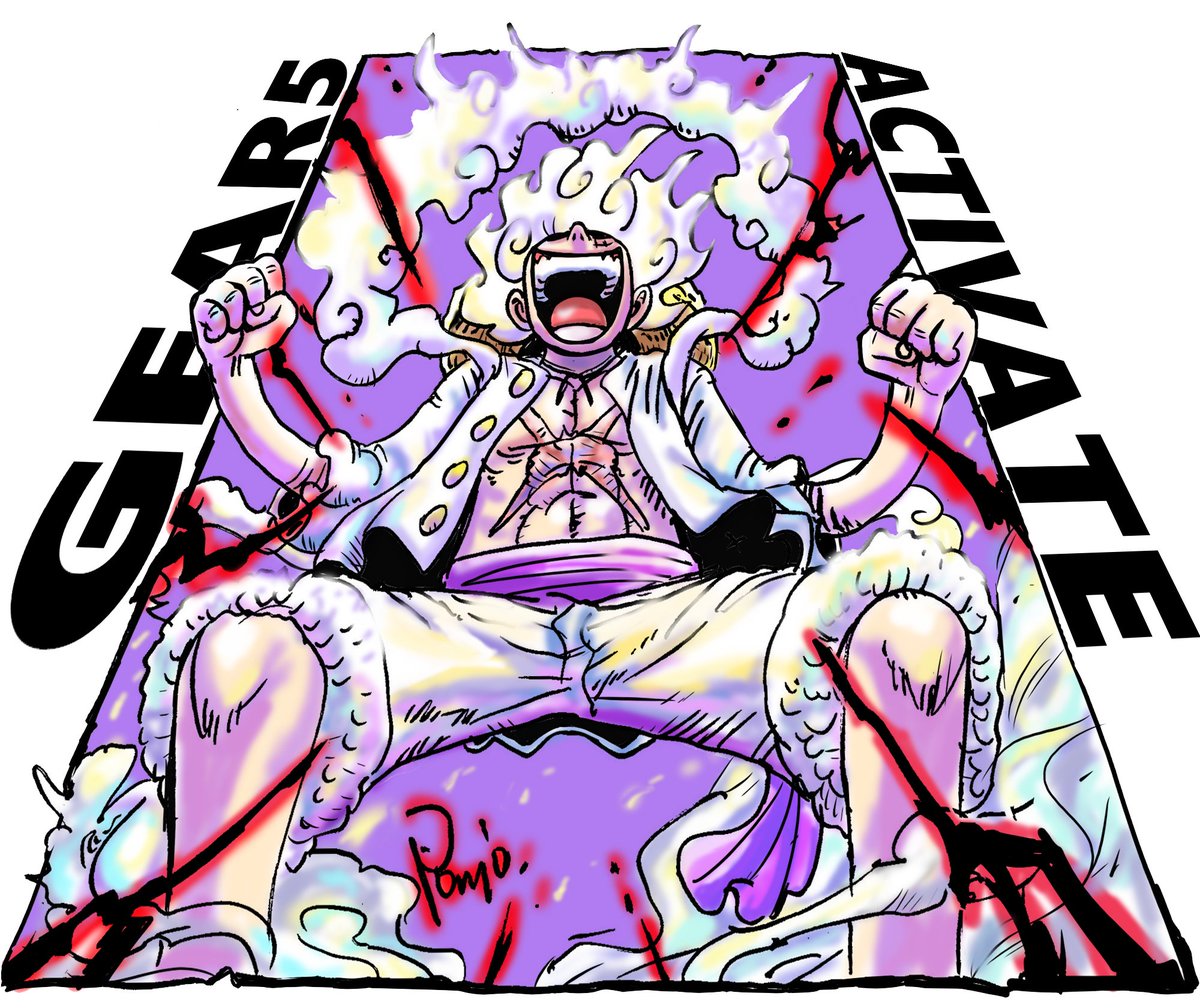 モンキー・D・ルフィ 「GEAR5 ACTIVATE!!#ONEPIECE #ワンピース 」|ぽにお Ponioのイラスト