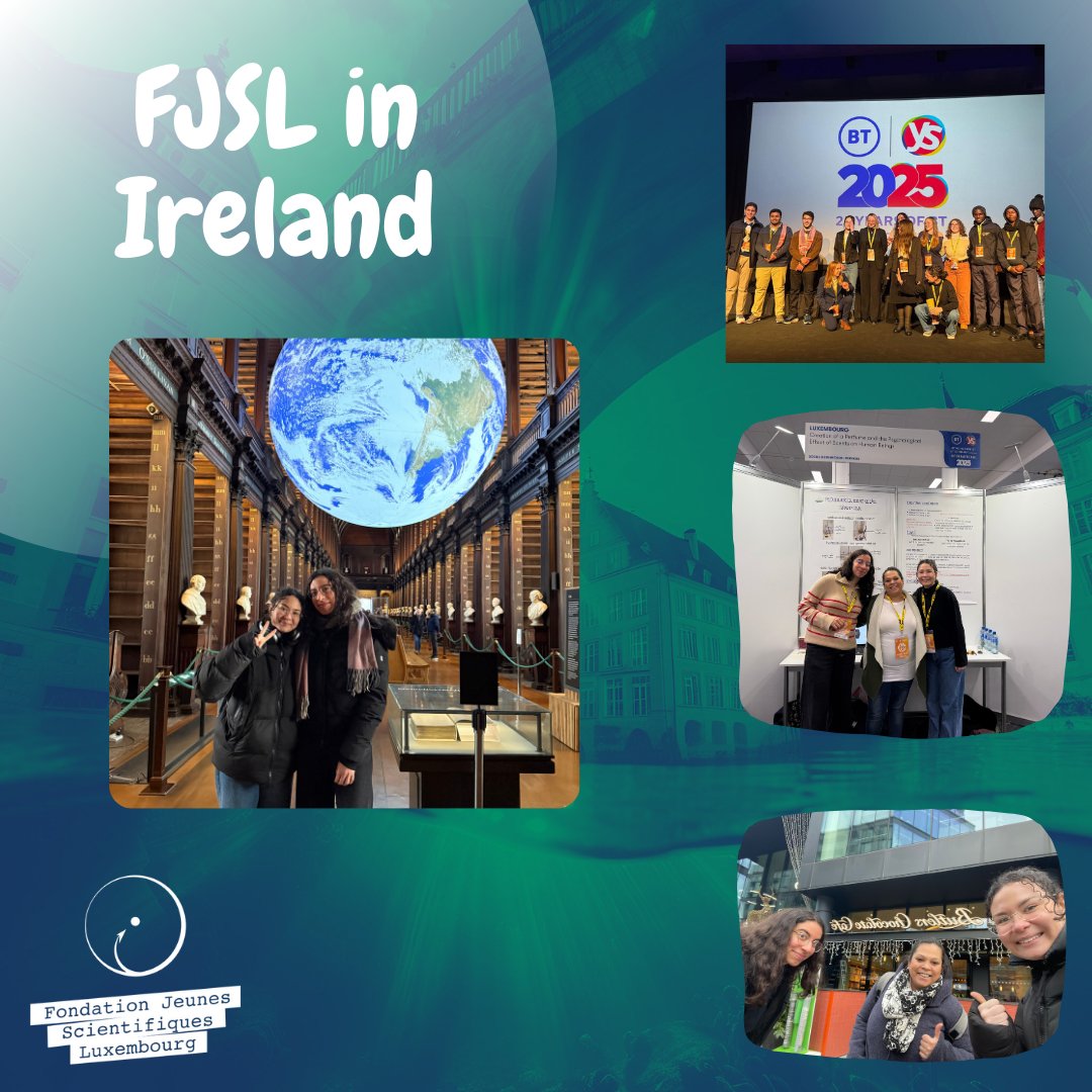 🇮🇪✈️ Leïla Henriques Esperança Casinhas &amp; Mariana Bou Raad from Lycée de Garçons in Esch won an amazing prize: a trip to Dublin to visit the BT Young Scientist &amp; Tech Exhibition! 🎉 They presented their project on the psychological effects of scents. 🧪💡