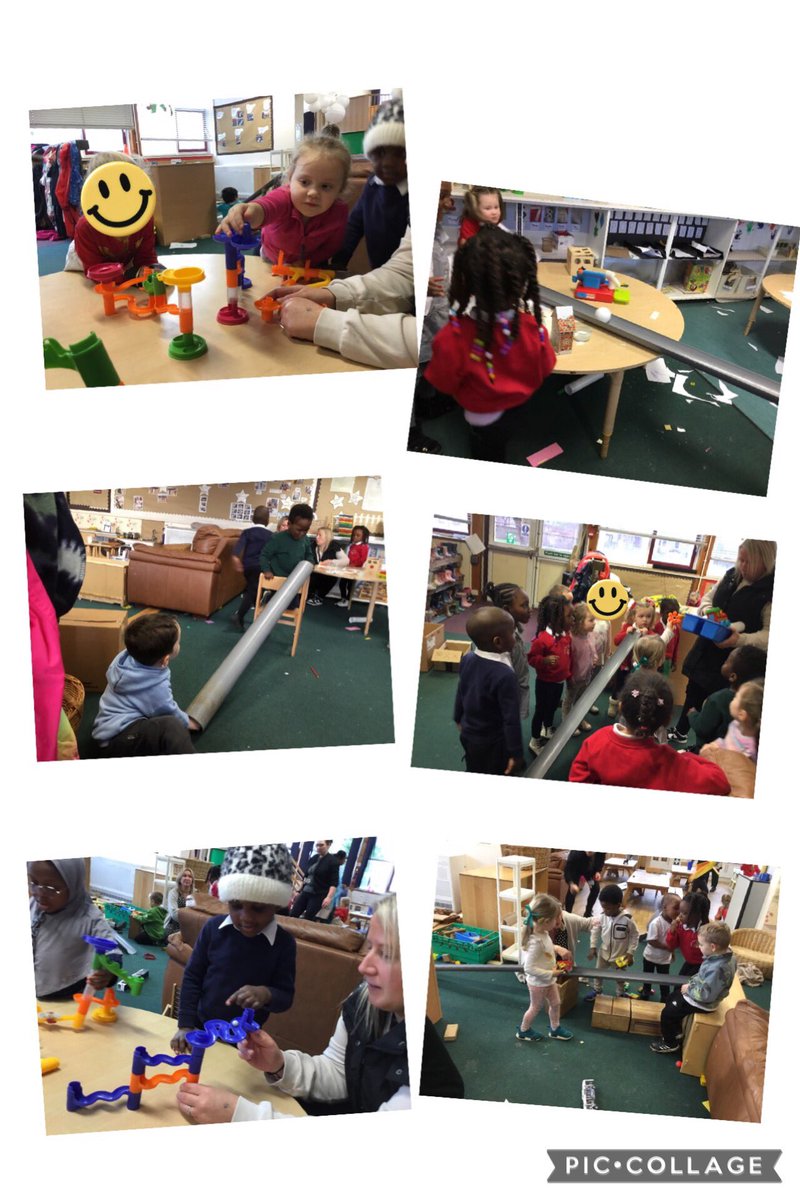 We have been showing an interest in how things move and today with pipes, planks and a marble run, we tried out different ways to make objects roll and slide. We experimented with different heights to see which would make things roll faster or slower. #earlymaths