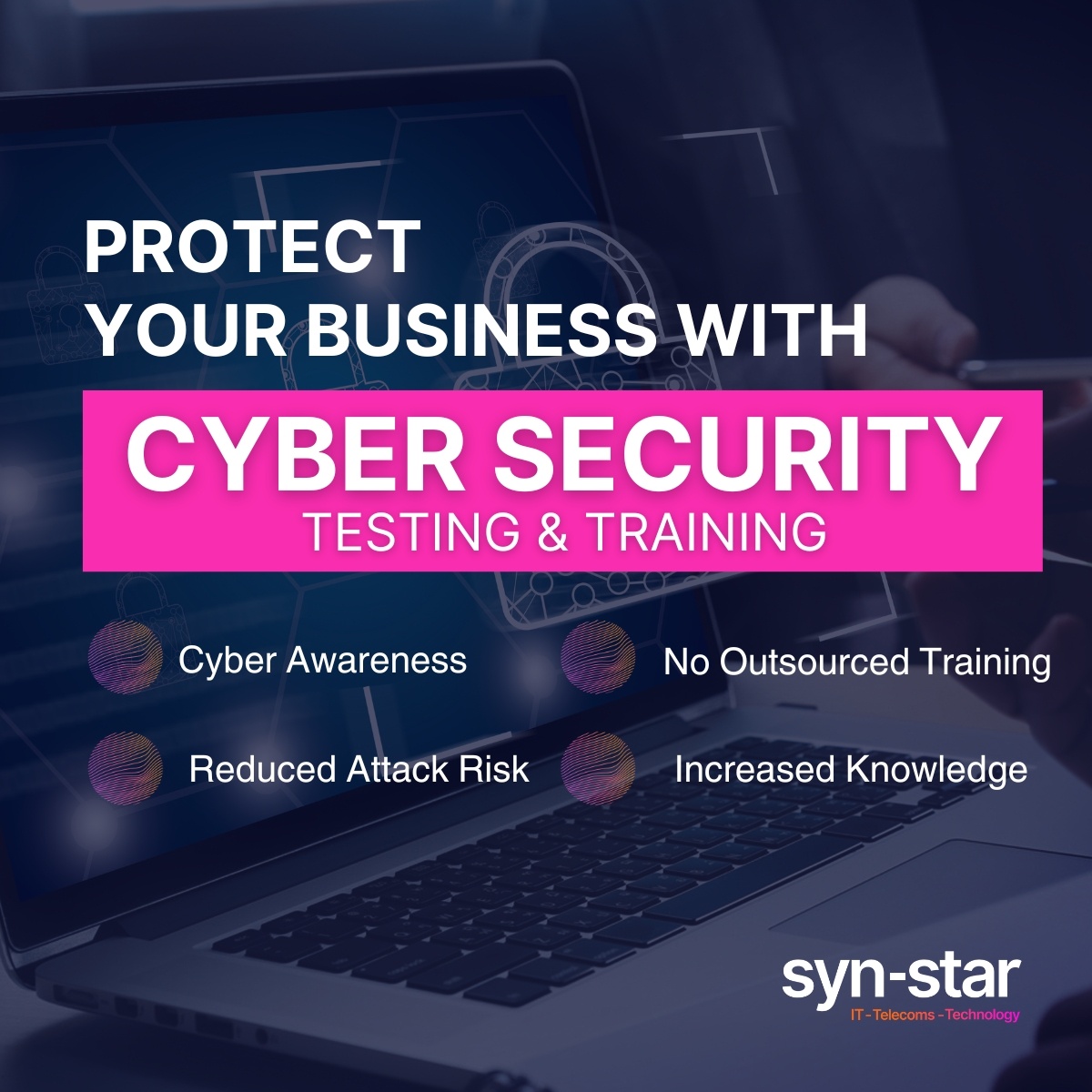 SynStarIT's tweet photo. 🔒 Ready to level up your cyber security game? Our seamless testing & training means there is no more time wasted, just pure protection! Want to find out more? >> https://t.co/KqXpNG80zh
#CyberSecurity #Training #TechSafety #CyberSecurityTesting&Training #SynStar https://t.co/GxPkY2GHAO