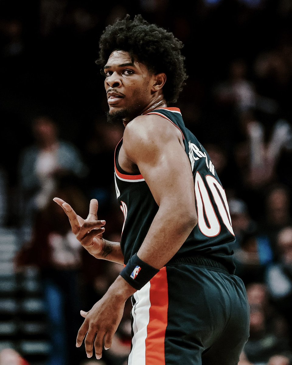 trailblazers's tweet photo. SHINE, SCOOT, SHINE 🌟

▫️ 39 PTS (Career-High)
▫️ 8 3PM (Career-High) 
▫️ 6 AST 
▫️ 2 STL https://t.co/aRtN309Nfp