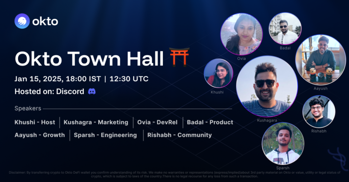 okto_web3's tweet image. We're excited to announce our first Community Town Hall of 2025!
Our weekly community call is the perfect opportunity for Okto Community members to come together and:
• Celebrate achievements
• Share project updates and demos
• Connect with teammates or seek support
• Hear…