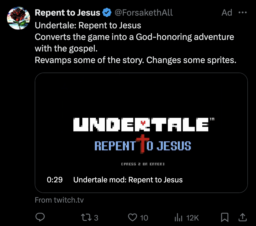 Krib_Underscore's tweet photo. new big undertale mod dropped guys https://t.co/t53xIMdm3b
