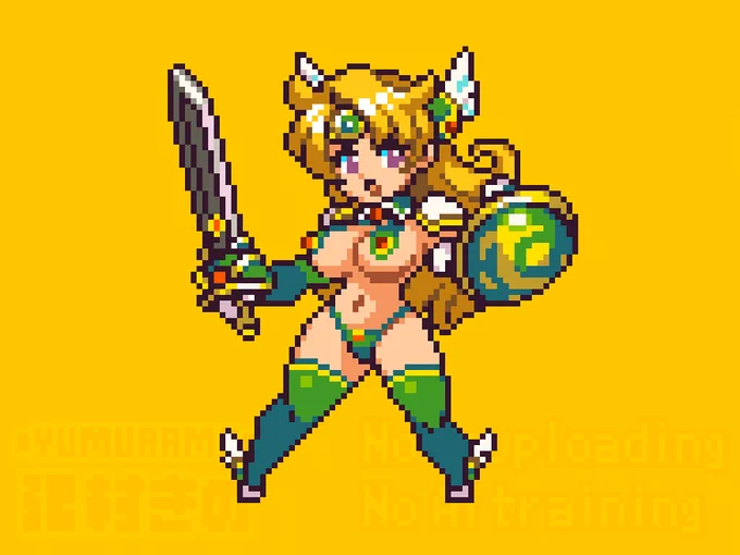 ドット絵 warrior girl 