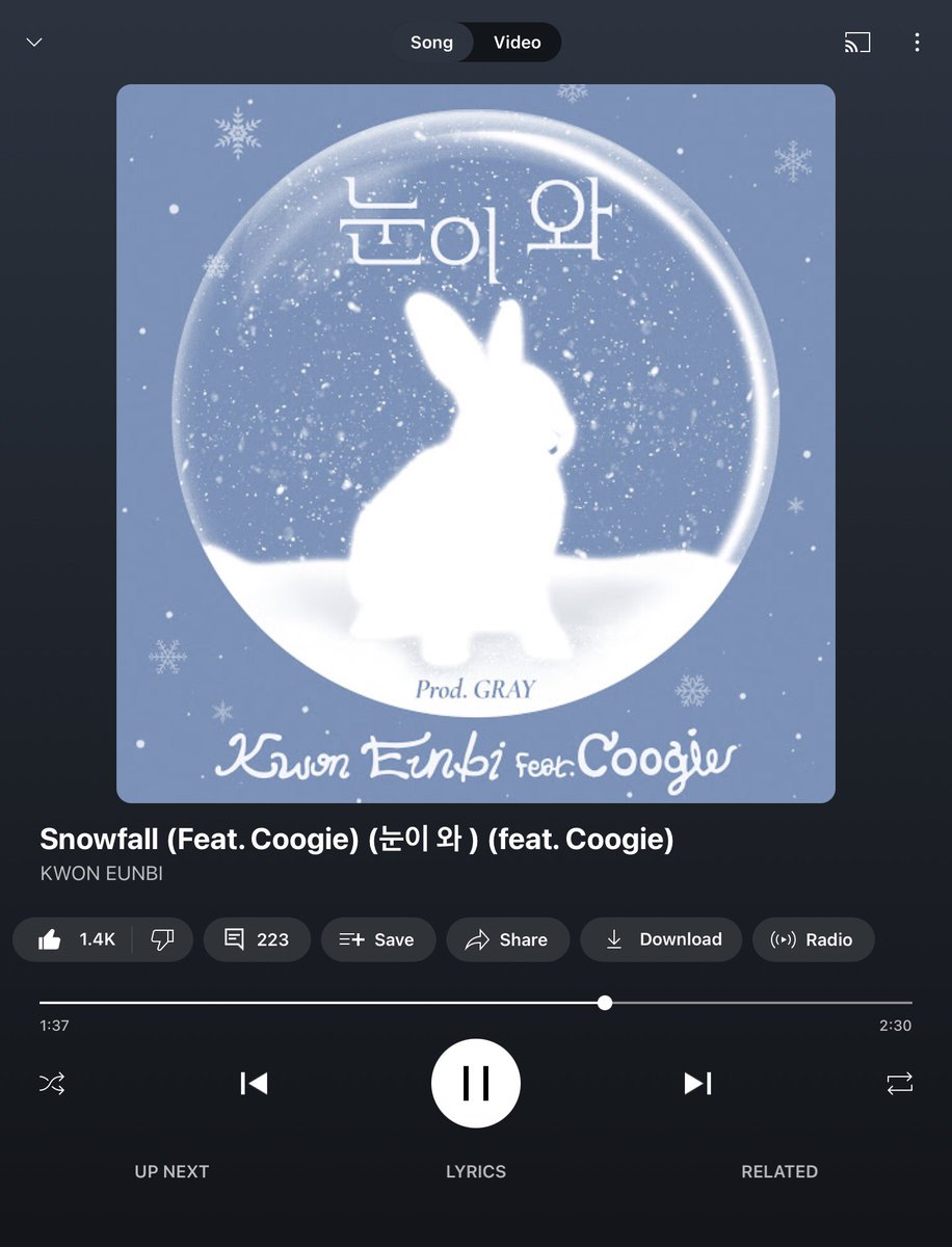 This song is so good to listen to! 

Kwon Eunbi Snowfall feat. Coogie 🙌🙌🙌