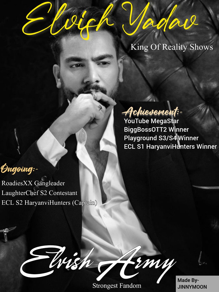 Just tried to make it😅
Hope you all like it. 🤗

#ElvishYadav #ElvishArmy 

In frame:-
<a href="/ElvishYadav/">Elvish Yadav</a>, King of Reality Shows.