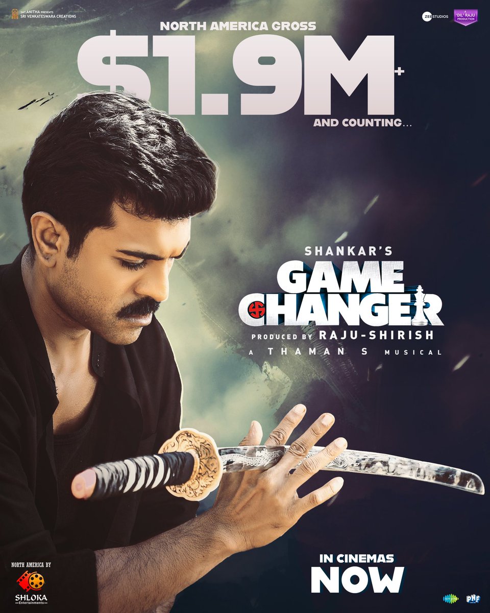 SamelPSPK's tweet photo. #GameChanger smashes into the $1.9 Million+ mark in North America Gross, and the rise continues💥💥
#BlockbusterGamechager https://t.co/UzL7SHtF9l