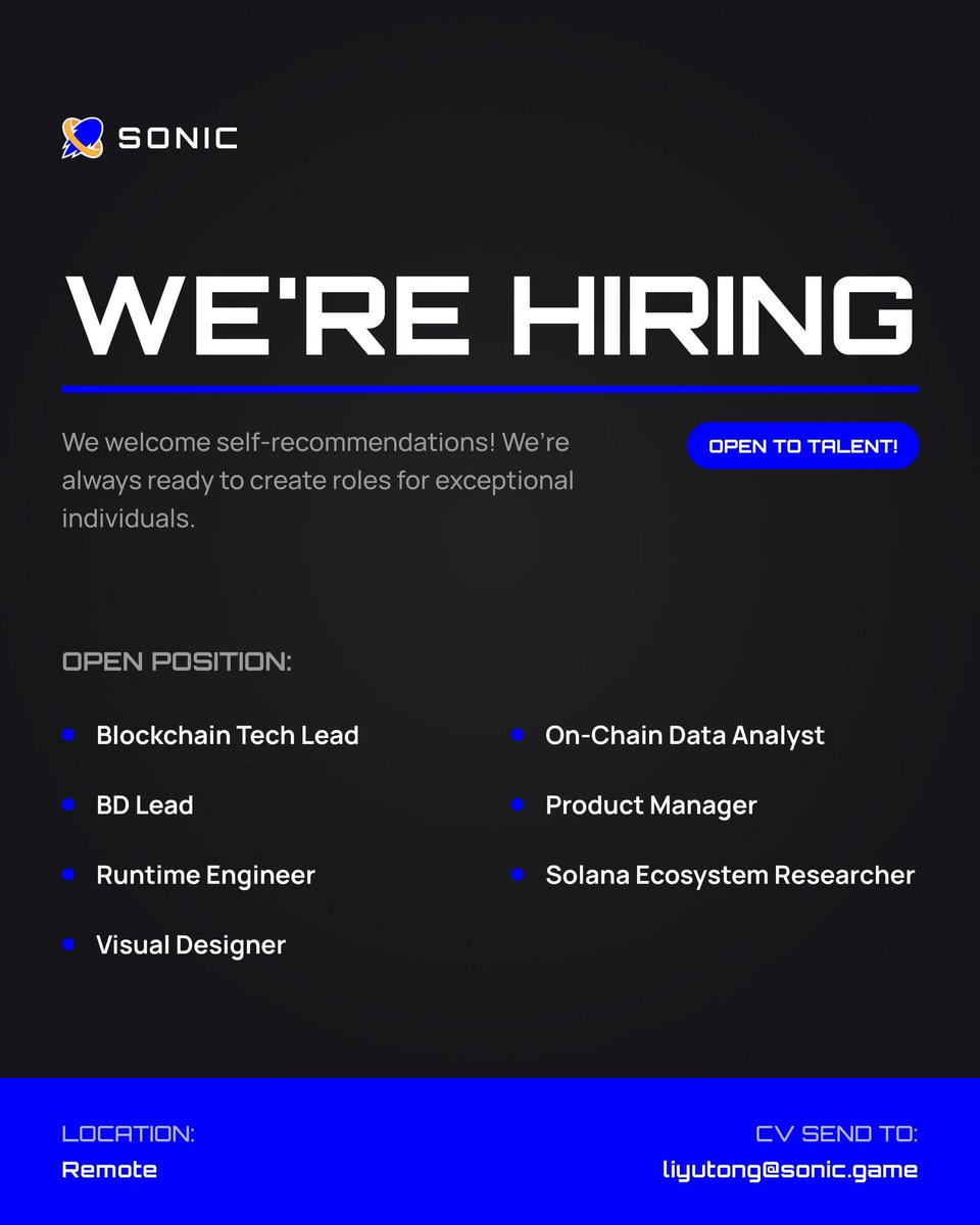 Chrizhuu's tweet image. Hiring at SONIC