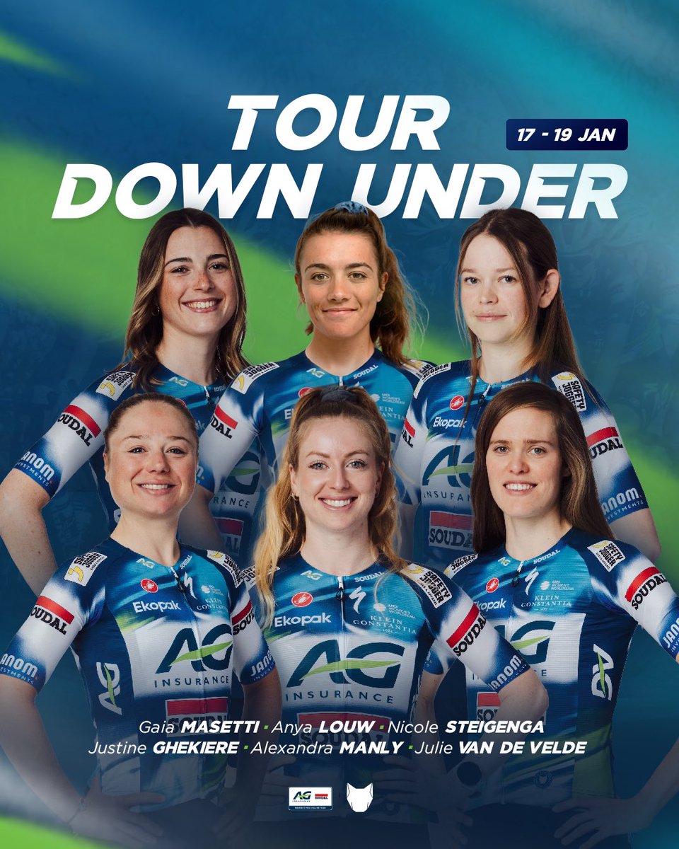 AG Insurance - Soudal Pro Cycling Team (@agsoudal) on Twitter photo Australia, 𝐰𝐞’𝐫𝐞 𝐫𝐞𝐚𝐝𝐲!👊🏼🔥 Here’s our lineup for the Tour Down Under 🇦🇺
#TheWolfpack <a href="/tourdownunder/">Santos Tour Down Under 🚴🚴♀️</a> Australia, 𝐰𝐞’𝐫𝐞 𝐫𝐞𝐚𝐝𝐲!👊🏼🔥 Here’s our lineup for the Tour Down Under 🇦🇺
#TheWolfpack <a href="/tourdownunder/">Santos Tour Down Under 🚴🚴♀️</a>