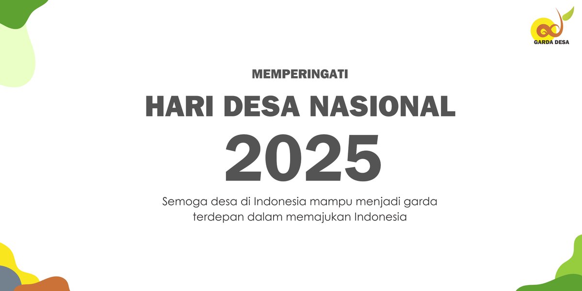 gardadesa_id's tweet photo. Selamat Hari Desa Nasional 2025! 🌾

Desa adalah akar kekuatan bangsa, tempat tradisi, inovasi, dan kolaborasi bertemu untuk membangun masa depan Indonesia yang lebih baik. 

Mari bersama-sama mendukung desa menjadi garda terdepan dalam memajukan Indonesia—dari desa untuk dunia! https://t.co/hRVMLEbY0N