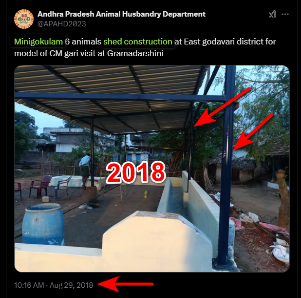 eclector1419857's tweet photo. @JaiTDP @ncbn . @JaiTDP / @ncbn #CBN Govt.

#Animalhusbandry #AndhraPradesh

2018
Animal shelters to promote #Livestock development

Approx.
24000 #MiniGokulam &amp; 325 #Gokulam sheds / animal shelters were at various stages of construction.

(Discontinued by the next Government) https://t.co/dwe1qf65z9
