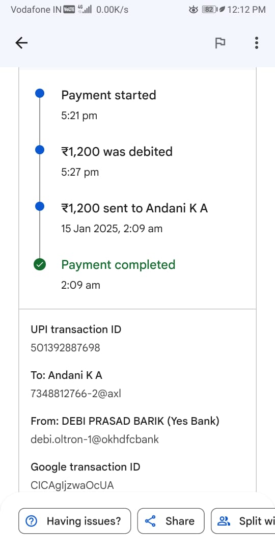 DebiPr_Barik's tweet photo. Hi @ola_supports, please see to this issue, the driver said the payment failed. So paid him again. Now I can see in app both the payment are successful. Now I need my money back. What is the procedure? The driver is not picking the call. @Olacabs #CustomerServiceFail https://t.co/lLjk75ghYQ