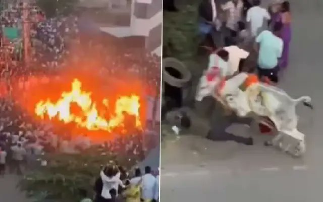 Newskarnataka's tweet image. Two Injured as Bulls Run Into Raging Fire During Makar Sankranti Rituals in Mandya

#MakarSankranti #FireRitual #MandyaNews #AnimalWelfare #NewsKarnataka 

newskarnataka.com/karnataka/mand…