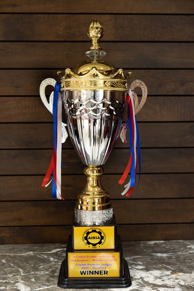 AllAiria's tweet photo. Unveiling of Winner Trophy & Different Team T-shirts for Grand Cricket Premier League 2025 Season-2 AIRIA Western Region
#AllIndiaRubberIndustriesAssociation #AIRIA #RubberIndustryGrowth #MarketTrends #AutomationInRubber #Digitalization #FutureOfRubber #GlobalMarket https://t.co/9a0u1s27Oo