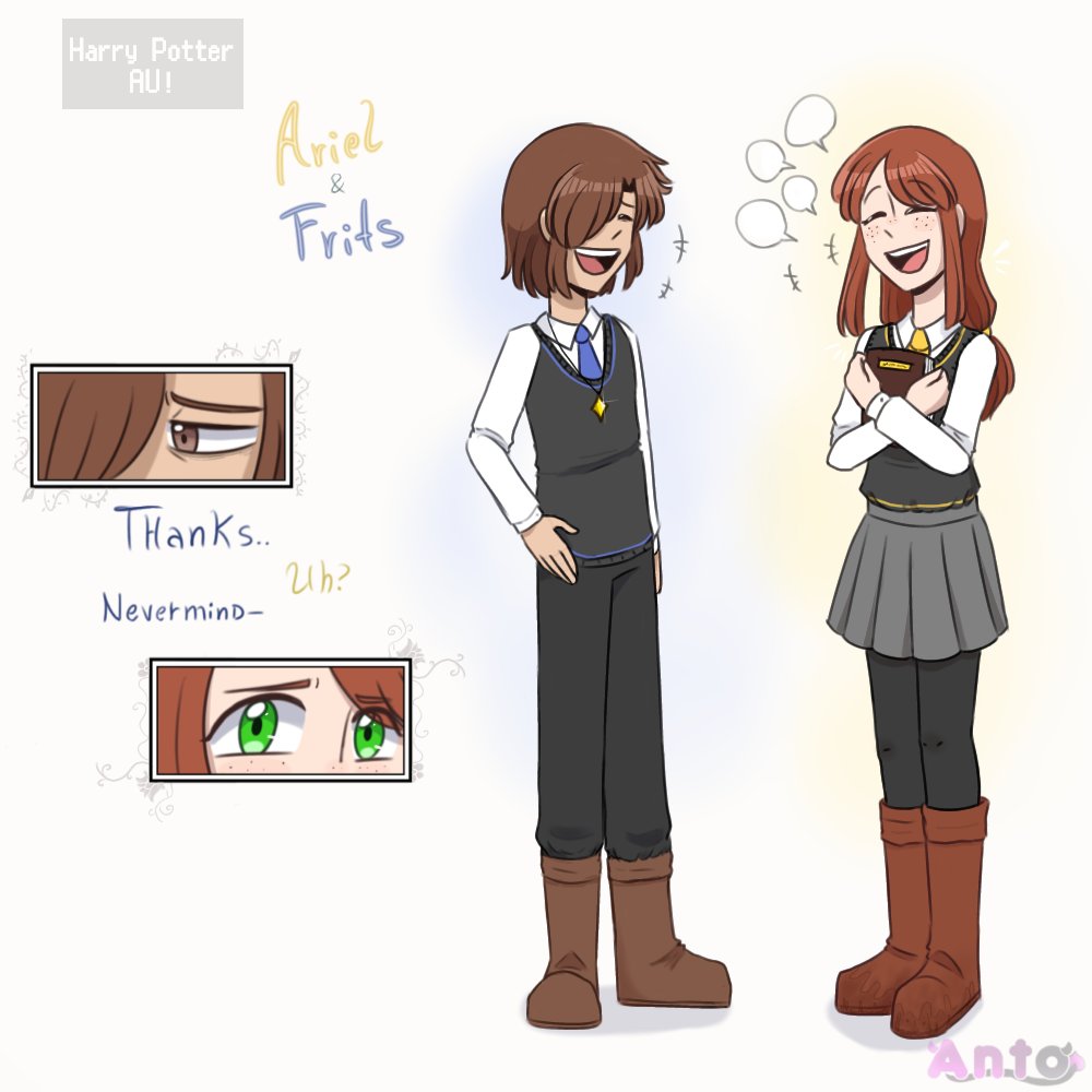 Anto31181359's tweet photo. ¿Otro dibujo publico este mes?, Anto, ¿Estás bien?🤨
Ariel y Frits pero los del AU de Harry Potter de @lux__cj 🤍 
 (Todos los créditos de esta idea/AU van para ella)

#Wizardtale https://t.co/NoRRIn4FCx