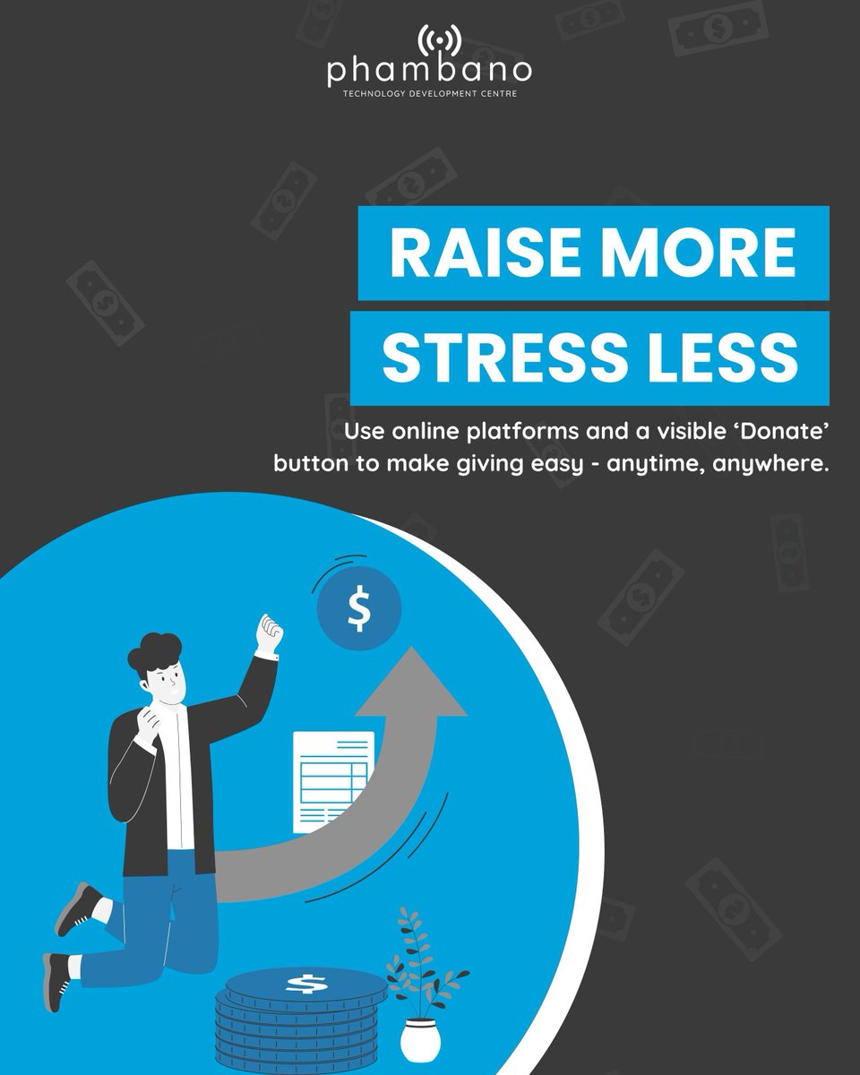 PhambanoTech's tweet image. Boost Your Fundraising with Technology!

Use online platforms for donation drives and have a donate button on your website. This makes it easier for supporters to donate anytime, from anywhere.

#FundraisingTech #PhambanoTech #GivingMadeEasy #NonprofitInnovation #Tech4Good