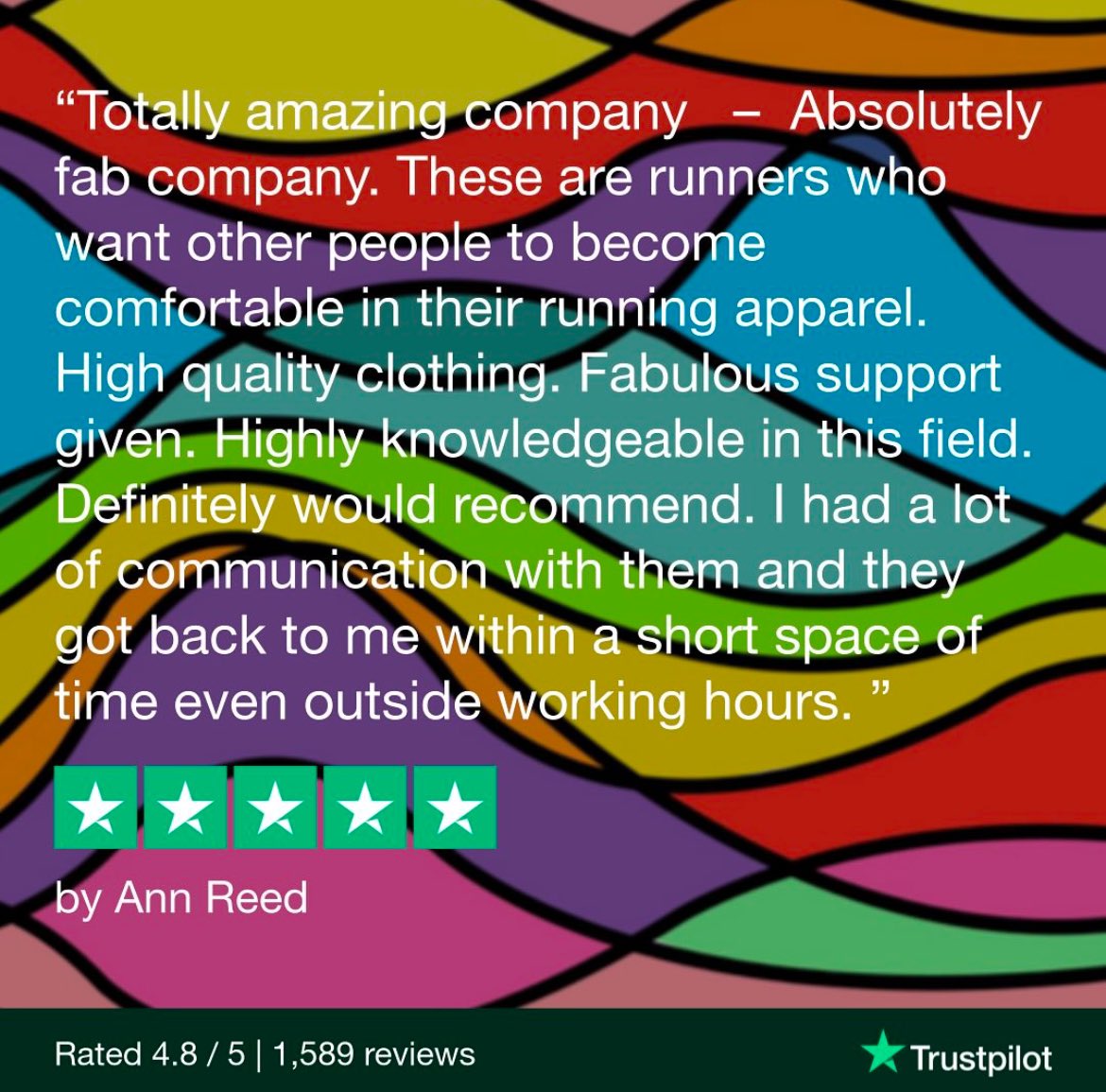 ⭐️⭐️⭐️⭐️⭐️ review

“Totally amazing company - absolutely fab company.”

Thank you so much Ann ❤️