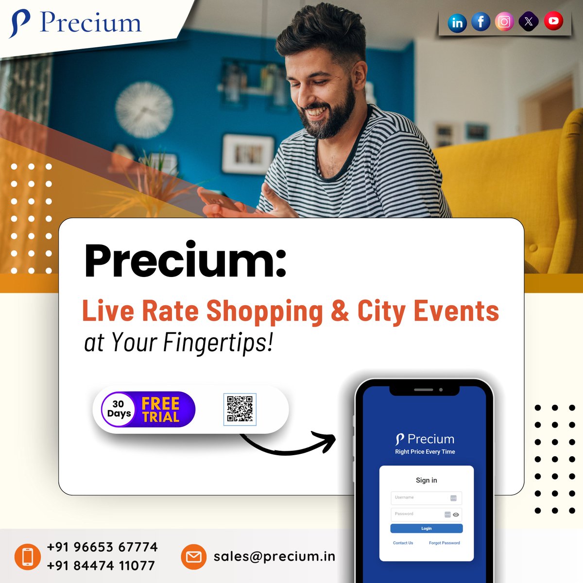 PreciumL51275's tweet photo. Precium: Live #RateShopping & #CityEvents at Your Fingertips!
#Precium #PreciumTechnologies #Software #hotels #RateShoppingSoftware #RMS #RevenueManager #RevenueManagement #HotelRevenueManagement #PreciumSoftware #RealtimePricing #CityEvent #RateRecommendation https://t.co/q2XiZY2fl5