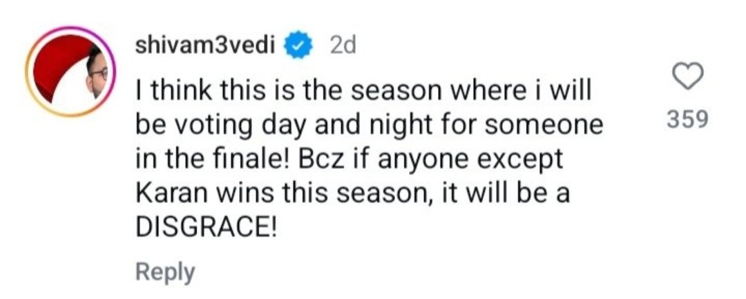 Thank you for this <a href="/shivam3vedi/">Shivam Trivedi</a> ! It indeed will be a disgrace if anyone else apart from the one who single handedly uplifted #BiggBoss18, wins the 🏆

Let's gear up and vote for #KaranVeerMehra 

While others have votes k liye "samikaran", our organic votes shud go to Karan!